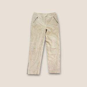 Vintage 90s Together Suede Leather Pants Beige 10